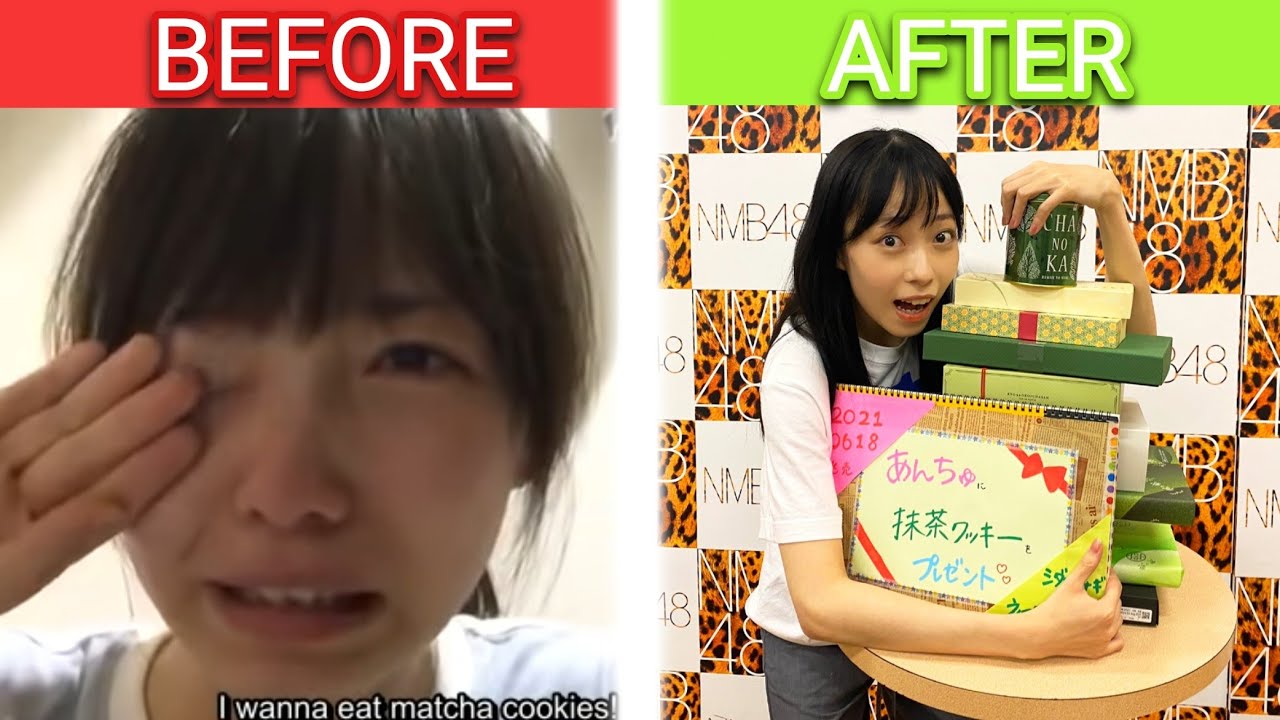 Poor japanese idol got matcha cookies (Ishizuka Akari)