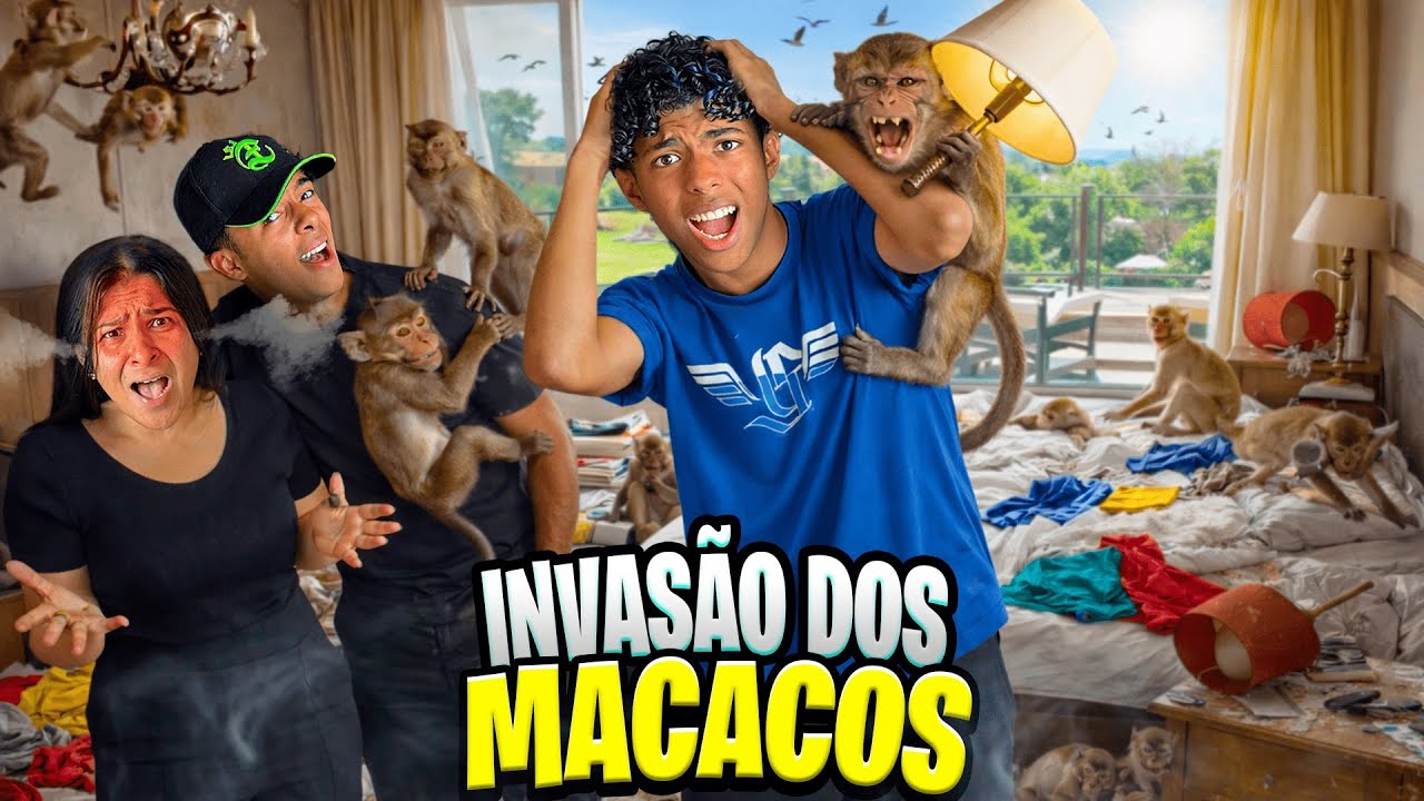 MACACOS SELVAGENS INVADIRAM O QUARTO E DESTRUÍRAM TUDO!😨
