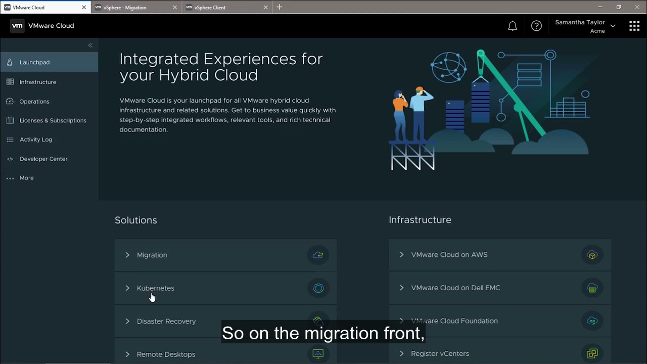 VMware Cloud And App Transformation: VMware Cloud Console Demo