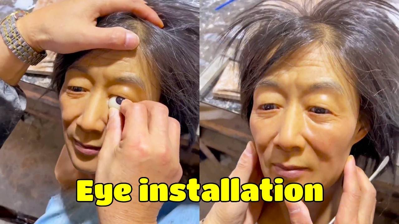 Install the eyeball of waxwork figures, keep staring and don't blink!