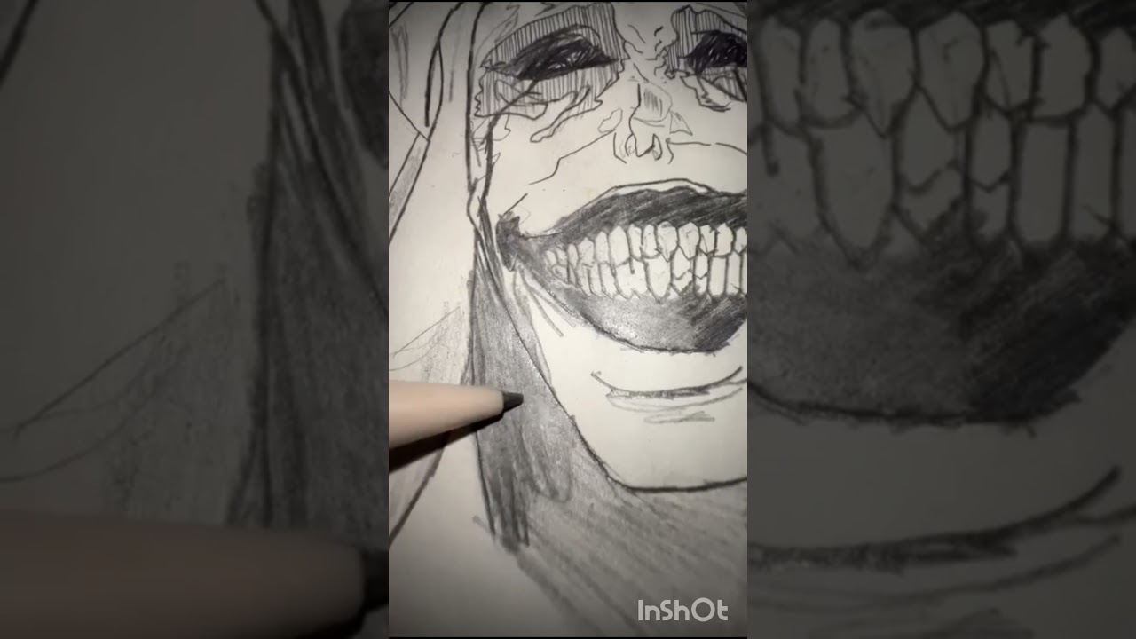 Creepy face drawing 