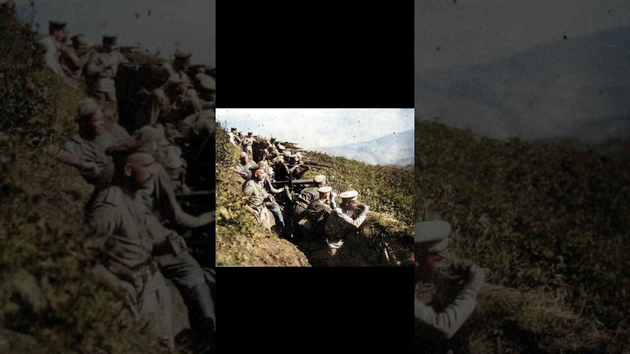 5-я рота 489-го пехотного Рыбинского полка с пулеметом. 1916-1917 гг.