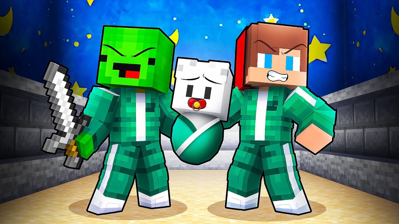 JJ and Mikey Adopted In SQUID GAME 3 in Minecraft - Maizen