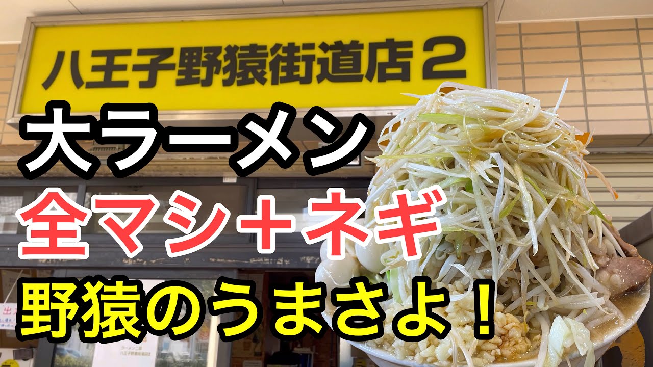 【ラーメン二郎】大ラーメン＋全マシ＋ネギ【野猿街道店2】