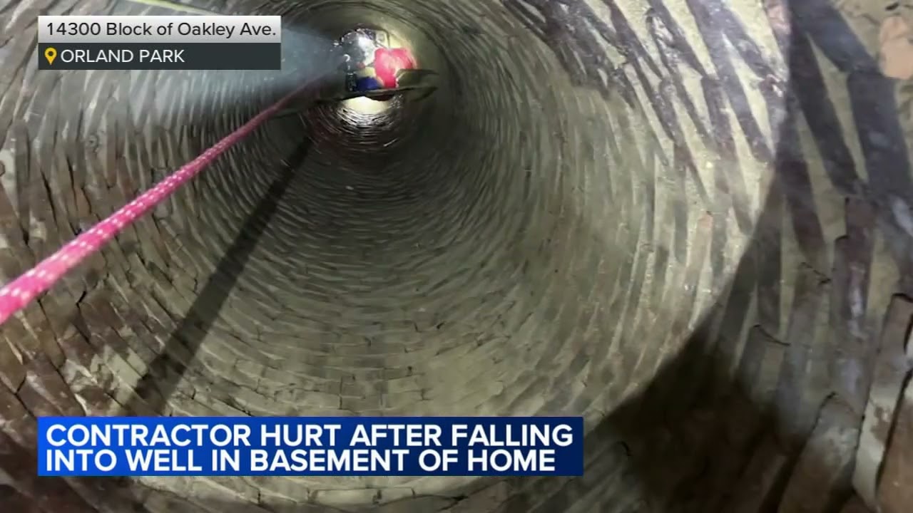 Contractor rescued after falling down well in suburban basement