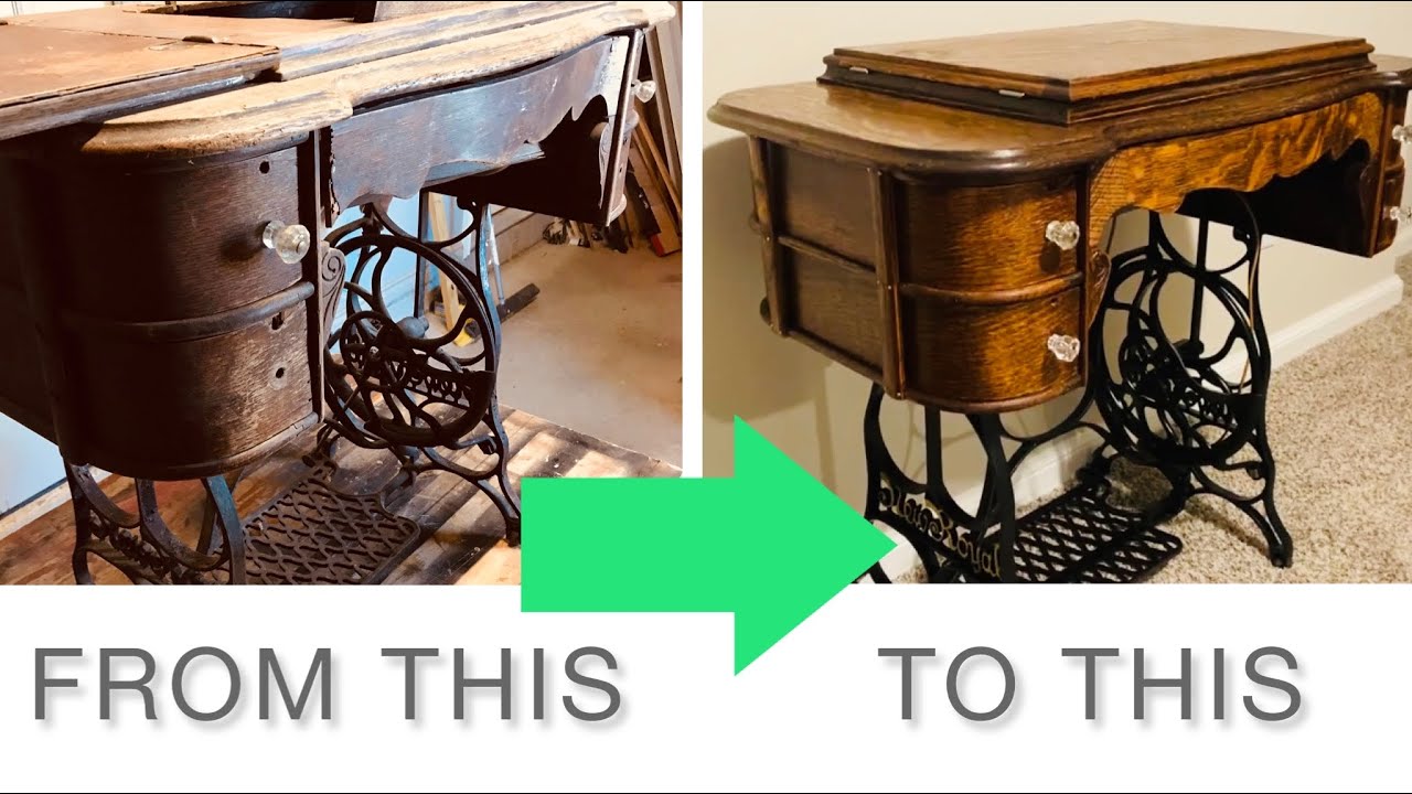 Restoring a 125-Year-Old Antique New Royal Treadle Sewing Machine // Start-to-Finish // Woodwork