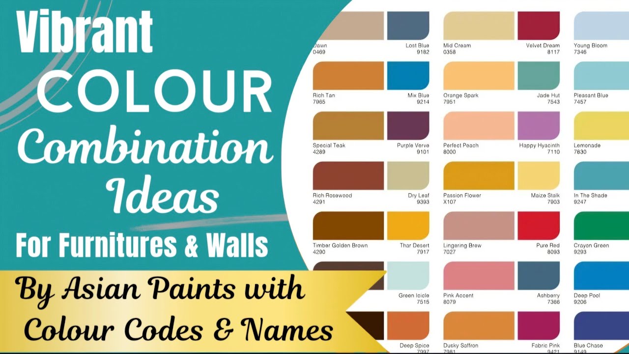 Asian Paints Colour Combination With Code | Asian Paint Colour Combination | Wall Color Ideas |💛💙💗💛