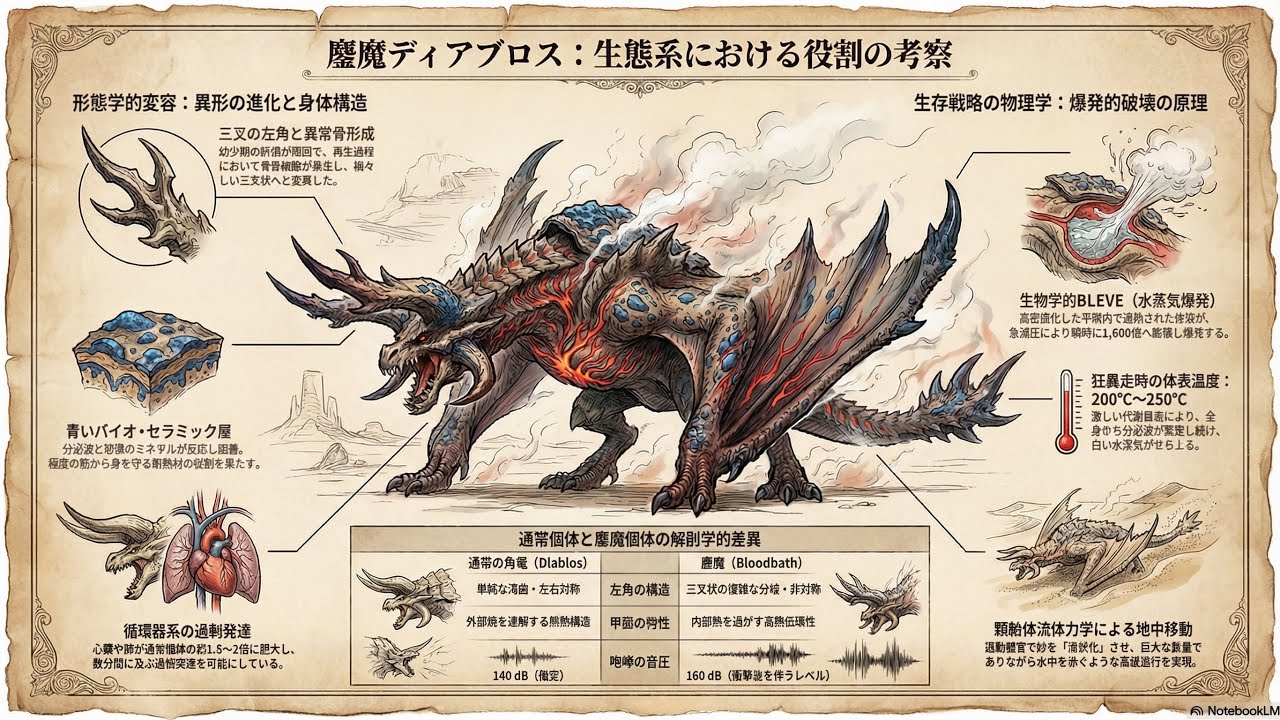 【MHXX】鏖魔ディアブロス：なぜ『水蒸気爆発』は起きるのか？解剖学で迫る復讐の正体