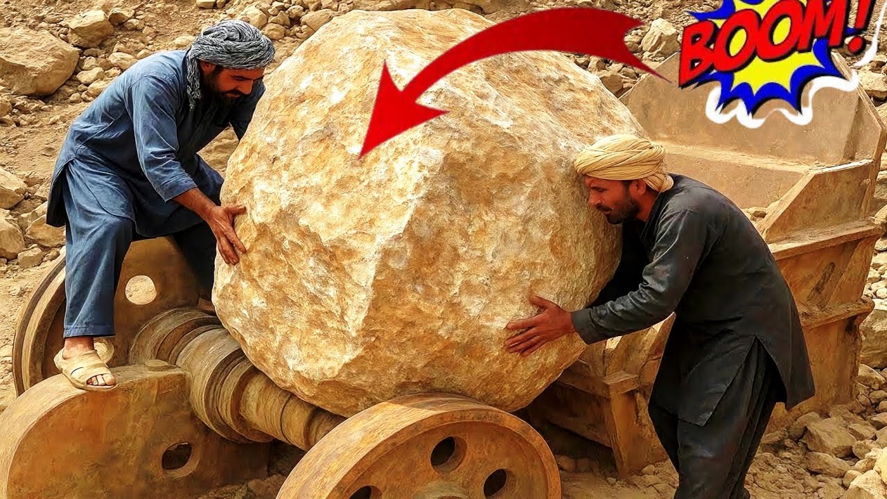 GIANT How to STONE 🪨 CRUSHER works? 💪 How to CRUSH ROCKS? ⚒️ Jaw Rock Crusher.