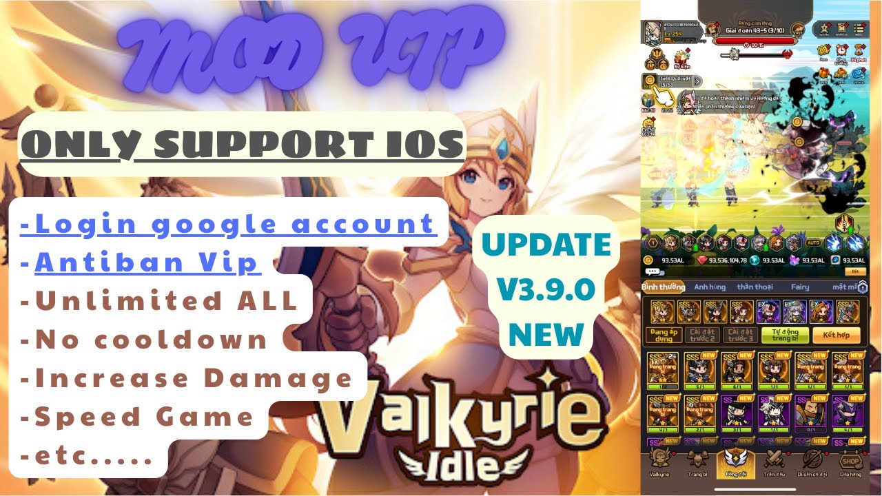 Valkyrie Idle Defend Hack/Mod Game Full Antiban For IOS - Non JailBreak | v3.9.0 Lastest