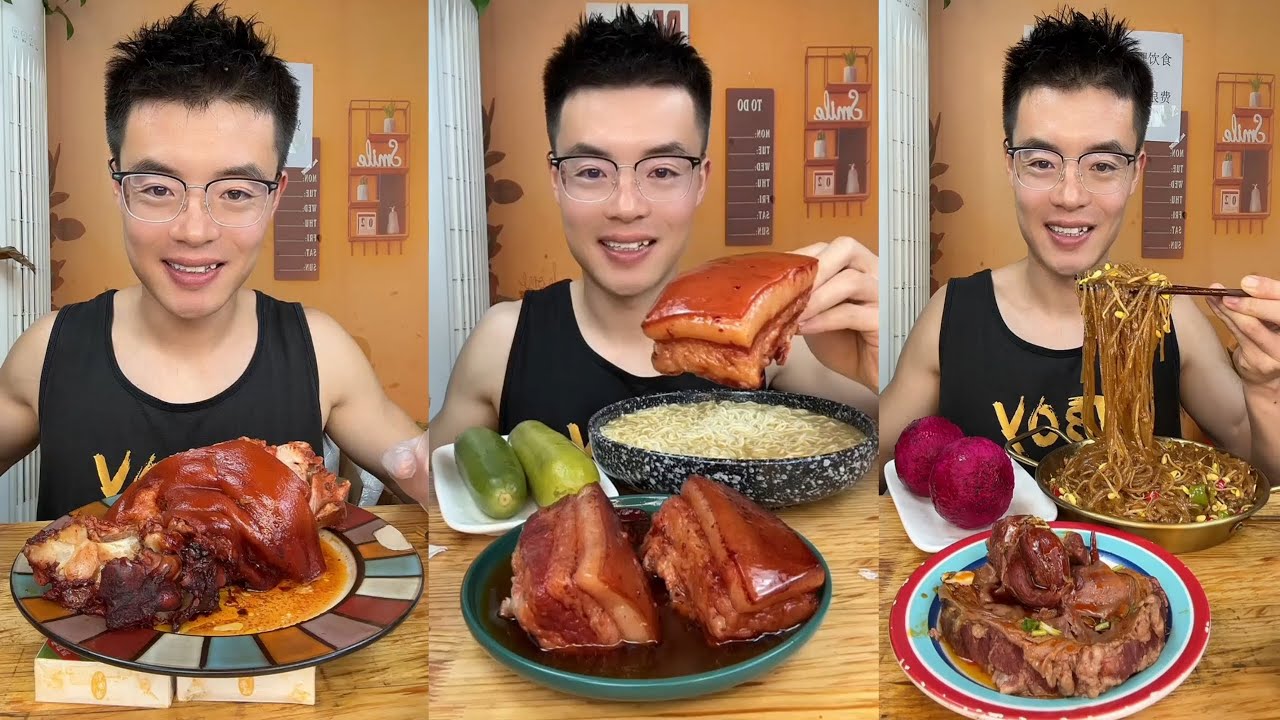 【ASMR】【MUKBANG】SPICY BRAISED PORK BELLY | Hot Noodles, Spicy Beef Tendon,Braised Chicken Thighs #3