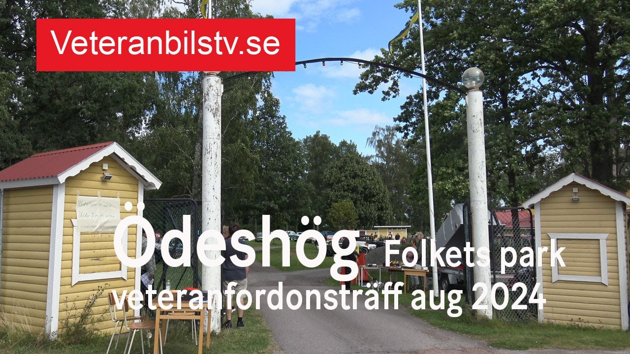 Veteranbilsträff Ödeshög Folkets Park 2024-08-17