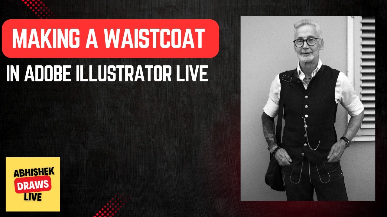Designing a Waistcoat Live in Adobe Illustrator 🎨 | Fashion Illustration Process