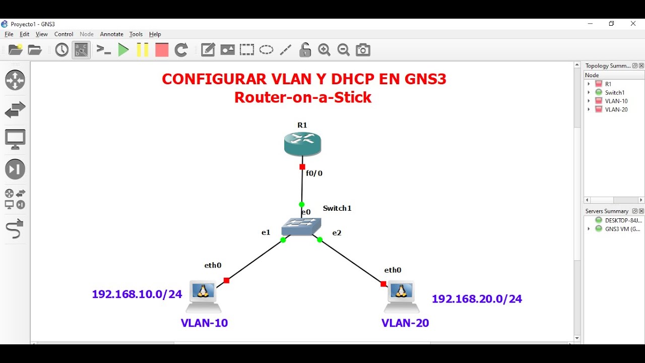 Configurar Router on a Stick en GNS3