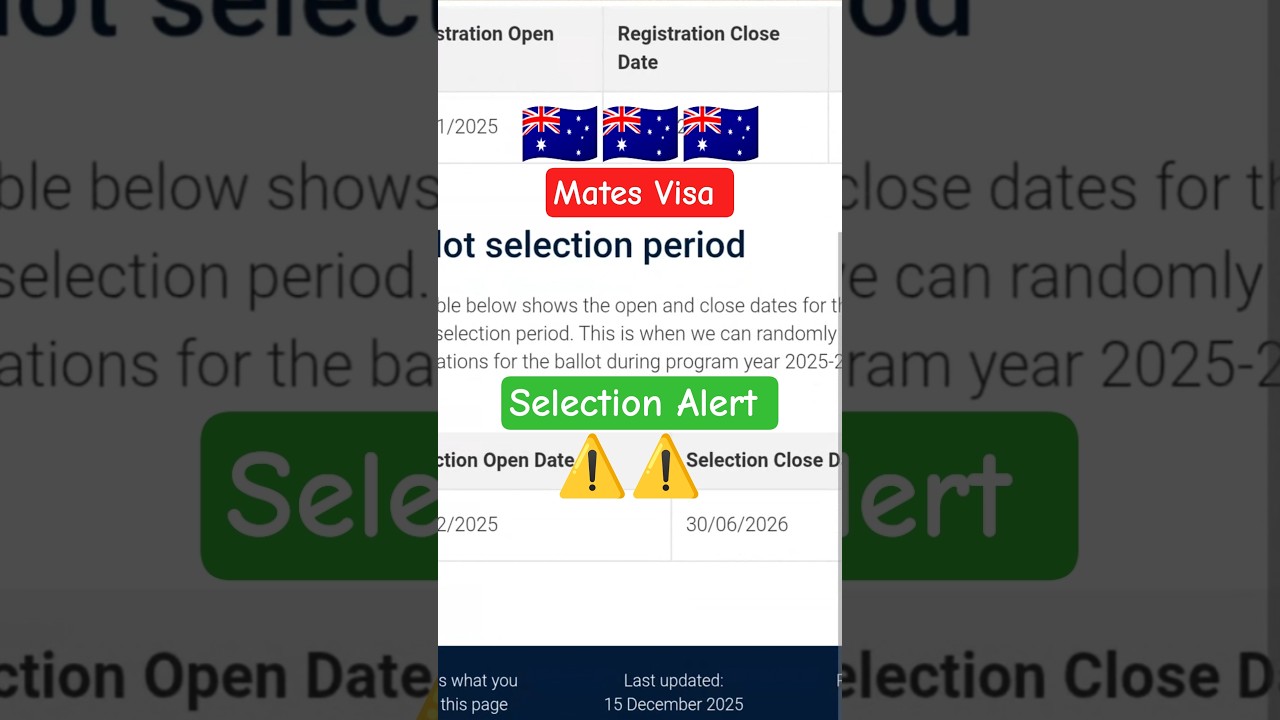 Mates Visa Australia Selection Alert ⚠️ #australiavisa #globalsecretshub #matesvisa2025