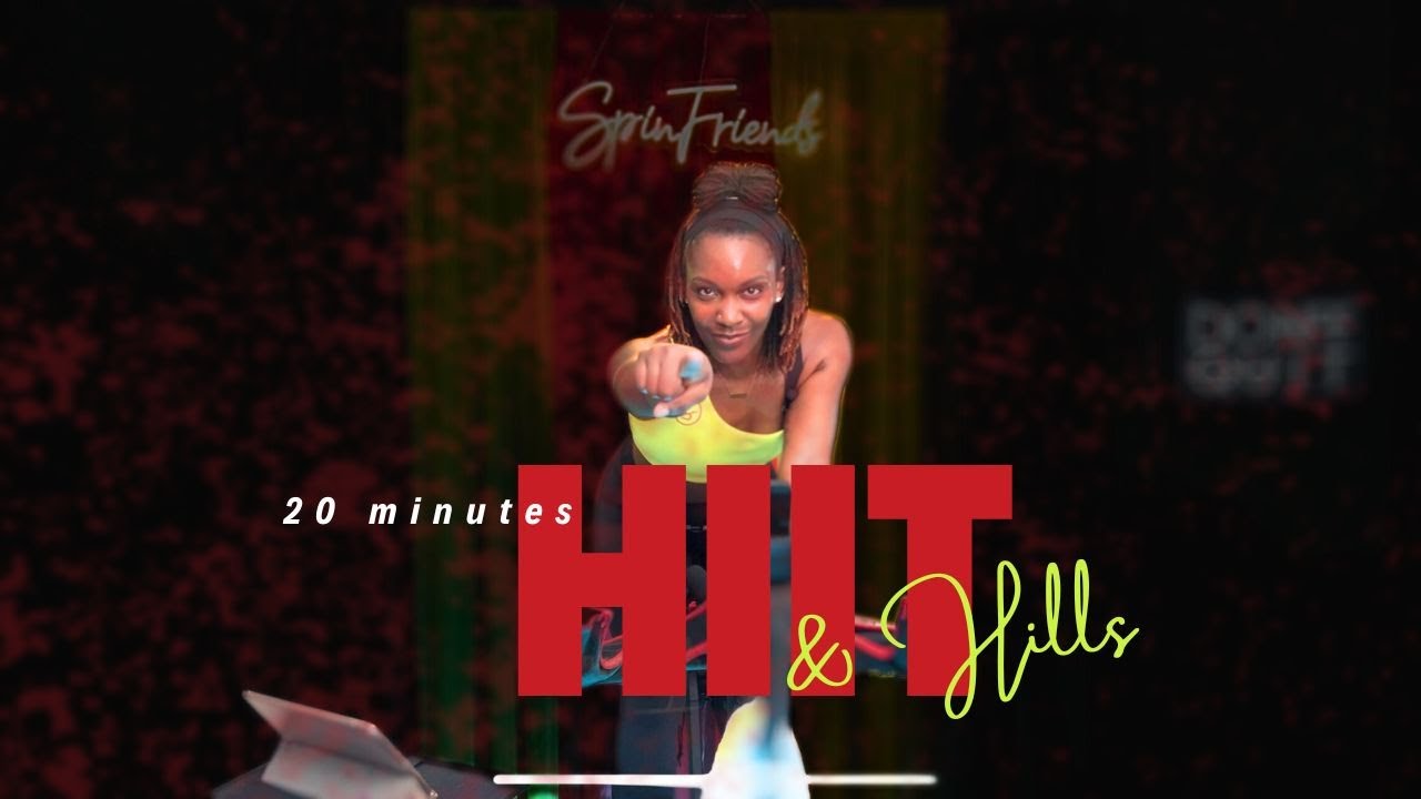 20-min HIIT + Hills Spin Class