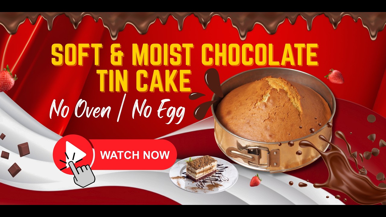 🍫 Soft & Moist Chocolate Tin Cake | No Oven | No Egg | Easy Recipe 🍰#youtubeshorts #videooftheday
