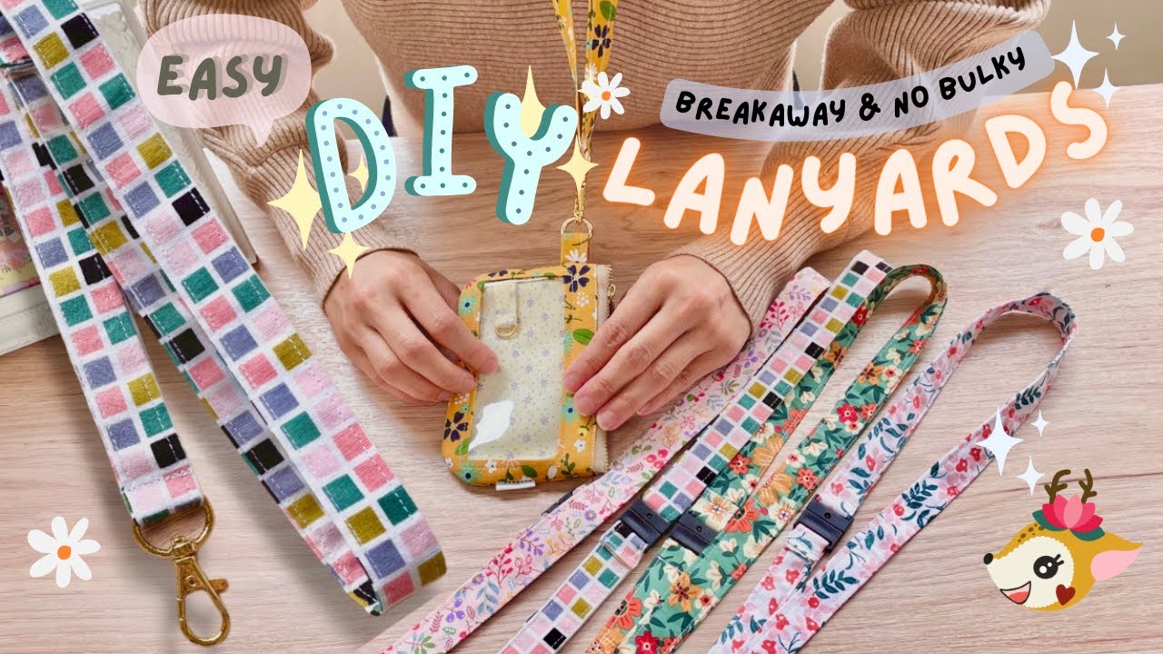 DIY breakaway and no bulky Lanyard | Easy 5 minutes sewing project| Free Patterns | HappyRendear