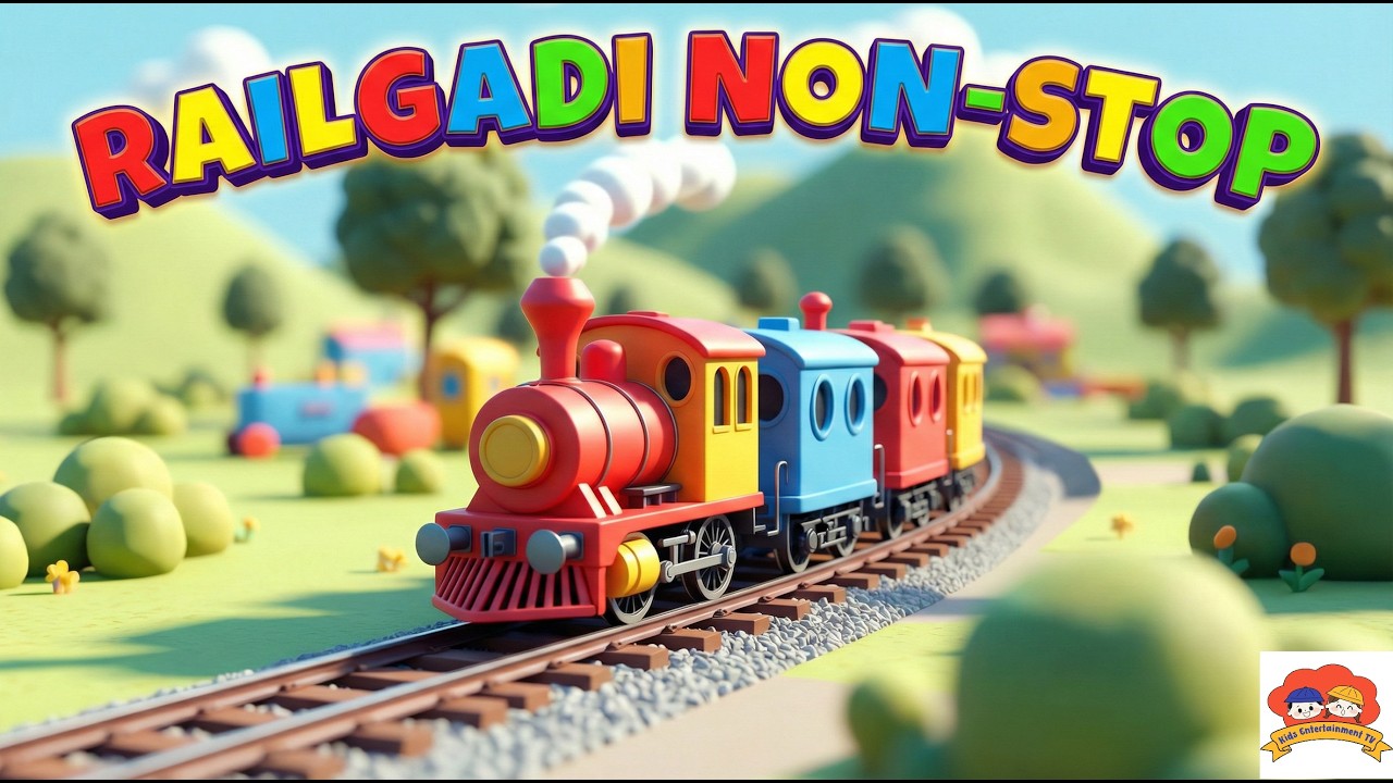 🚂 Train Song - 10 minute Loop | रेलगाड़ी नॉन-स्टॉप |  Hindi Rhymes | Nursery Rhymes