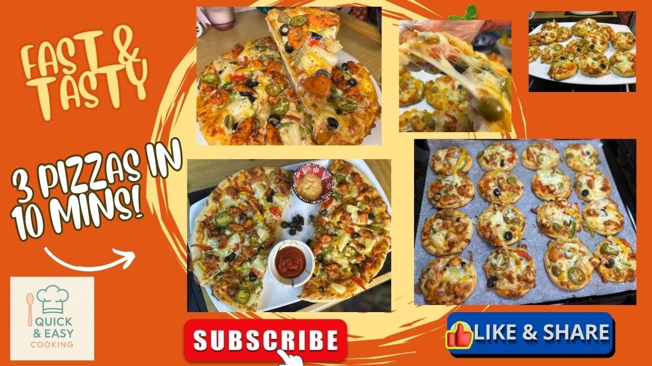 Make 3 Amazing Pizzas in 10 Minutes! Quick & Easy Cooking 1011