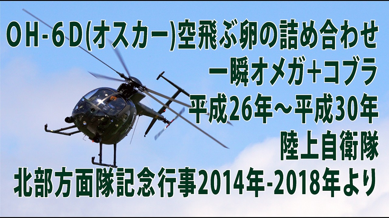 ＯＨ ６Ｄオスカー空飛ぶ卵の詰め合わせ 一瞬オメガ＋コブラ【平成26年～平成30年 陸上自衛隊北部方面隊記念行事】2014年 2018年より