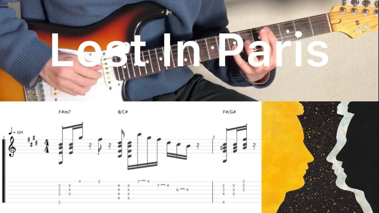 Tom Misch - Lost In Paris (guitar cover with tabs & chords)