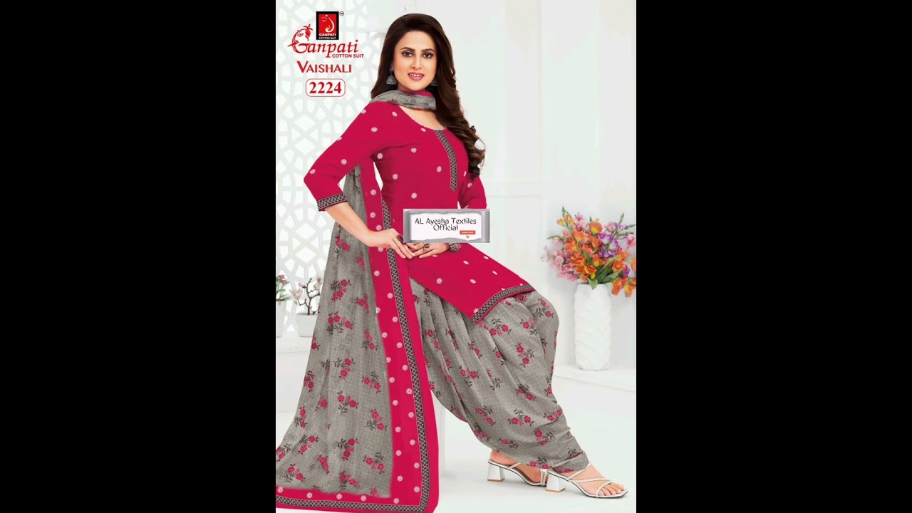 Latest Ganpati Pure Cotton Printed Patiyala Dress Material