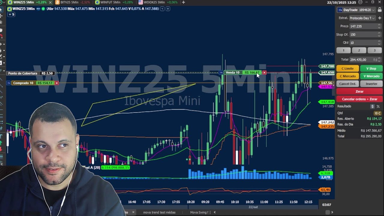 DAY TRADE NA CONTA REAL 22/10/25 | ADRIANO SILVA