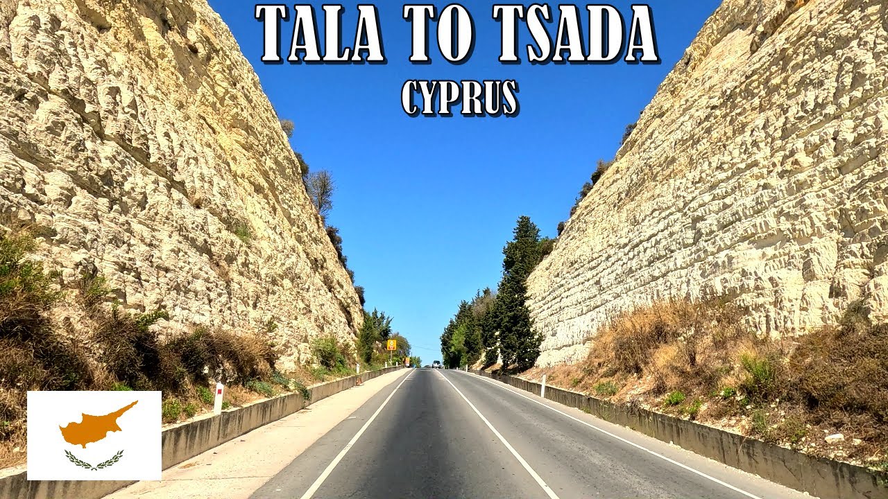 DRIVING from TALA VILLAGE to TSADA VILLAGE in CYPRUS 4K  (60fps)
