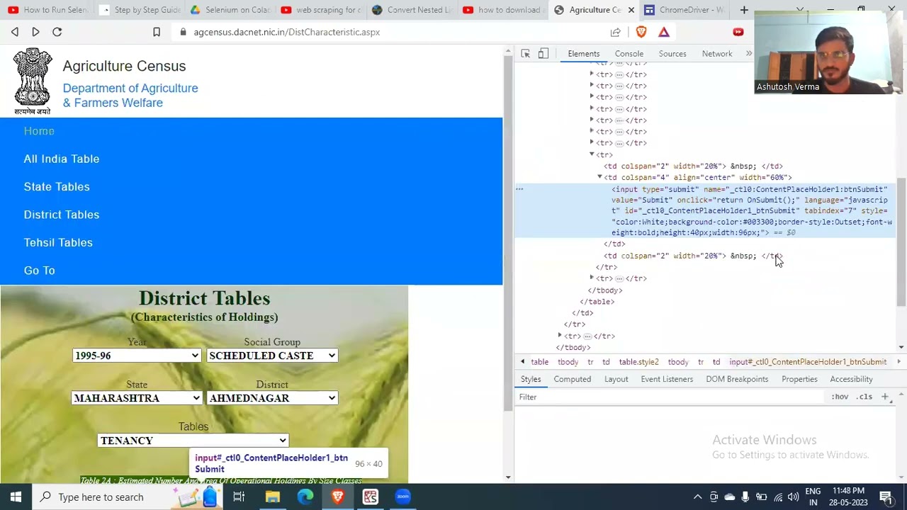 WEB SCRAPING FOR DROPDOWN MENUS USING SELENIUM WEBDRIVER & BEAUTIFULSOUP | COMPLETE PROJECT | PYTHON