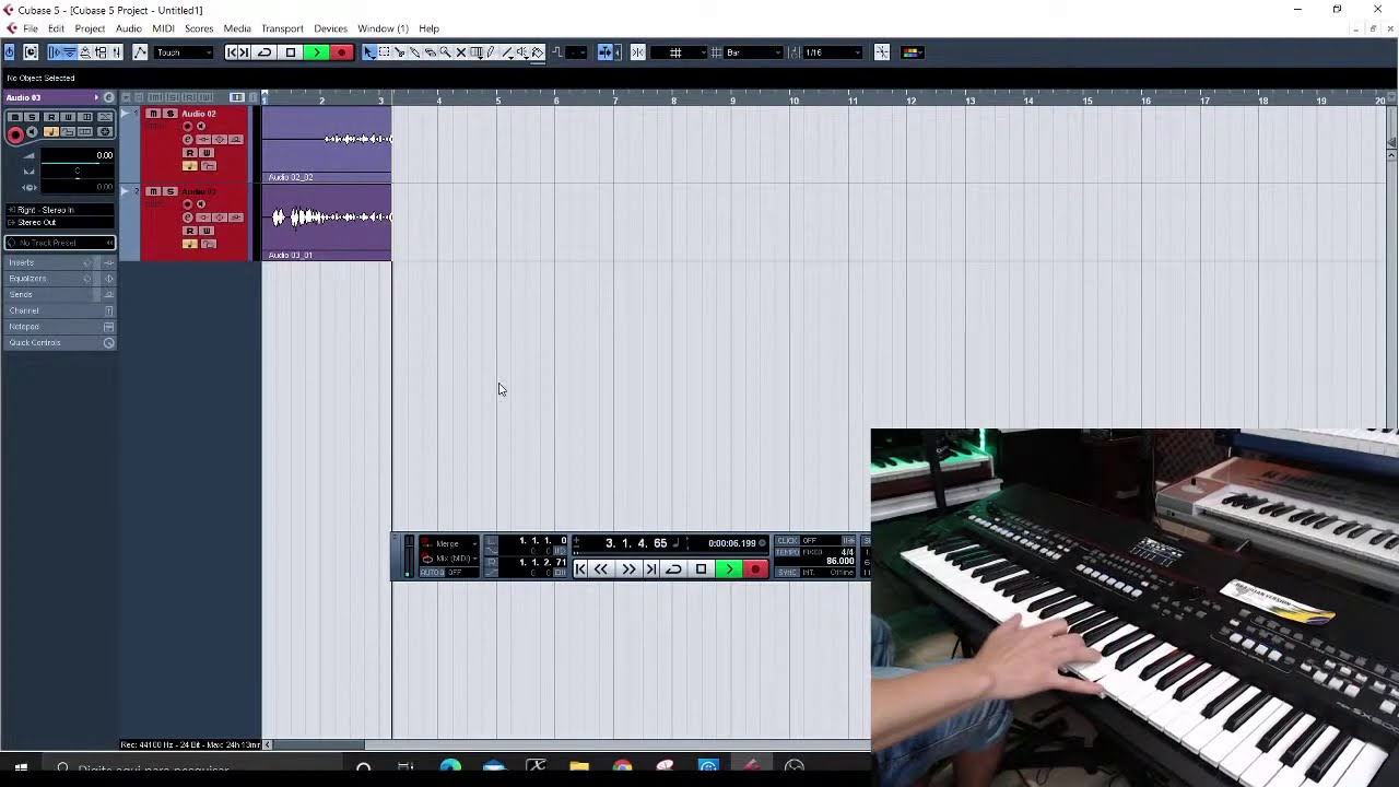 SX600 YAMAHA -  GRAVANDO COM UMA DAW (USANDO INTERFACE DE AUDIO USB)  CUBASE-5
