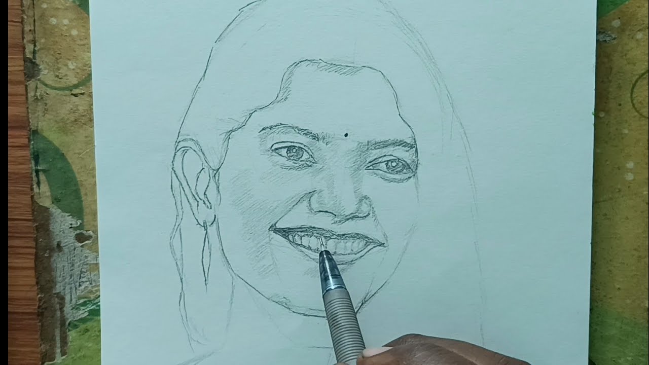 How to draw portrait Free hand// portrait kaise banaye// how to draw portrait step by step 