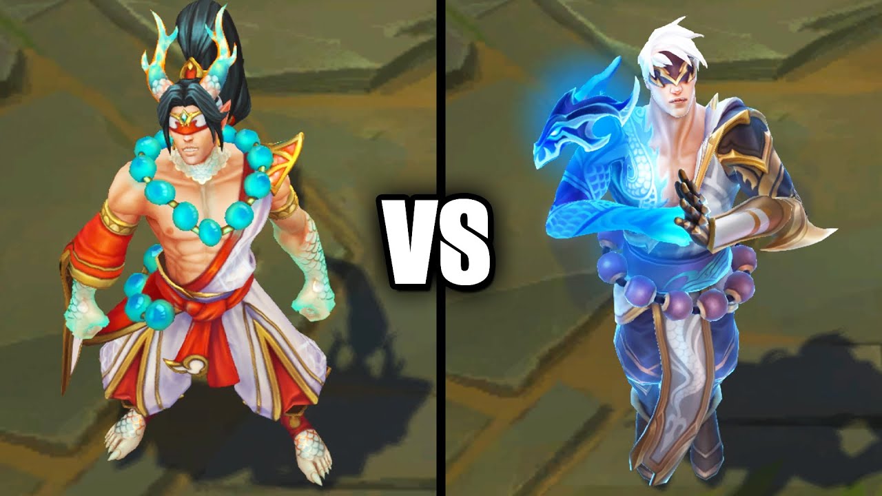 Heavenscale Lee Sin vs Storm Dragon Lee Sin Legendary Skins Comparison (League of Legends)