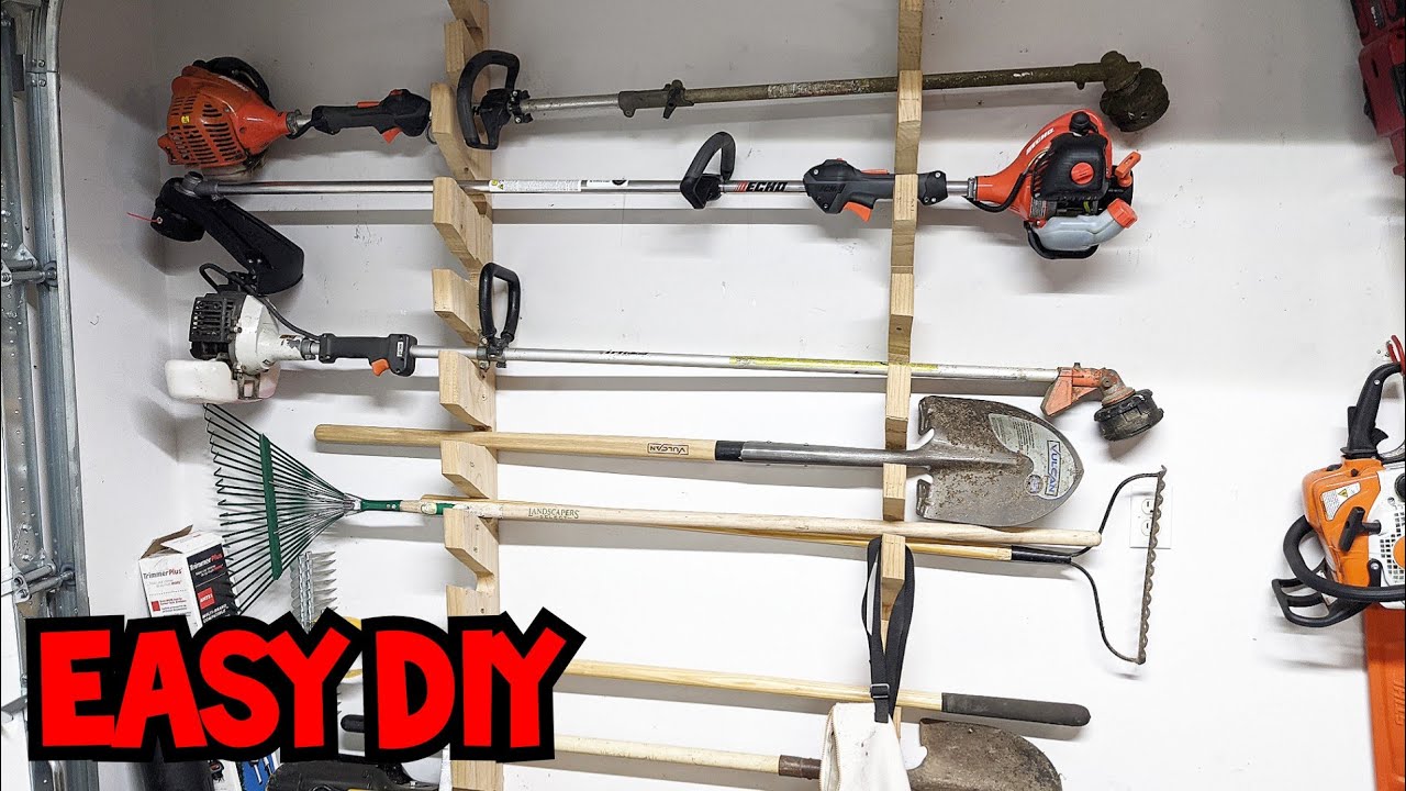 How To Build A DIY Garage Tool Organizer Garden Tool Organizer
