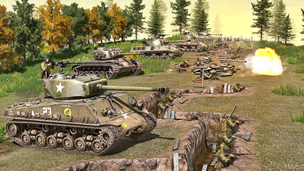 USA LINE DEFENSE BATTLE - 1945 | Call To Arms: Gates of Hell