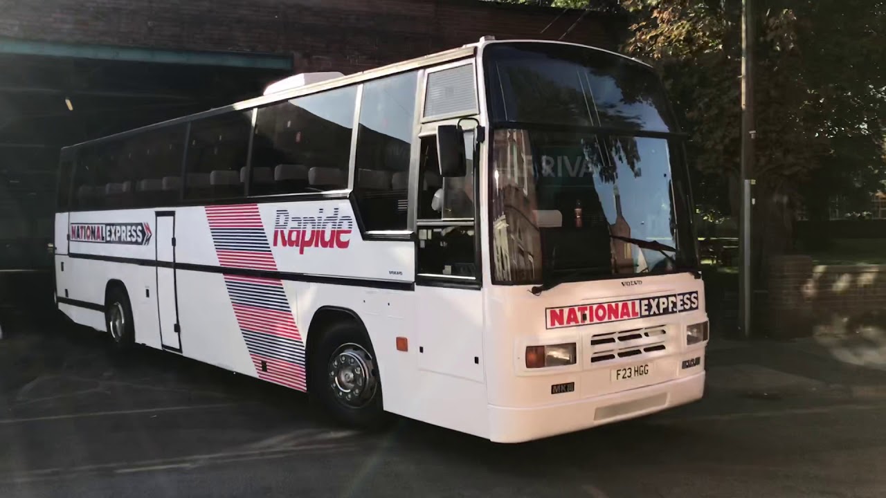 F23HGG Freshly restored Plaxton Paramount 3500 departs Arriva Tamworth Garage