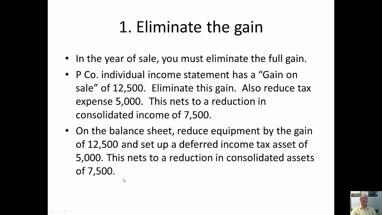 Advanced accounting: Intercompany sale of depreciable assets