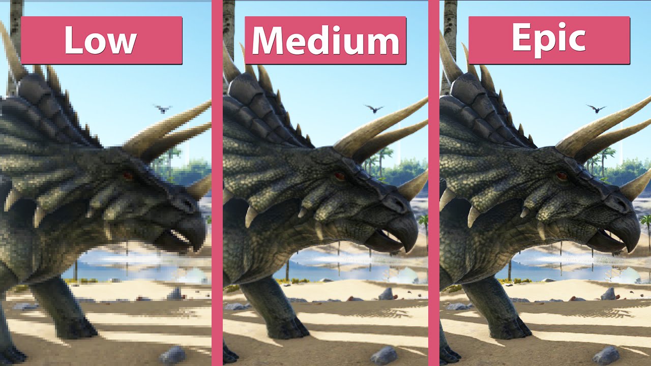 ARK: Survival Evolved – PC Low vs. Epic Detailed Graphics Comparison @1440p
