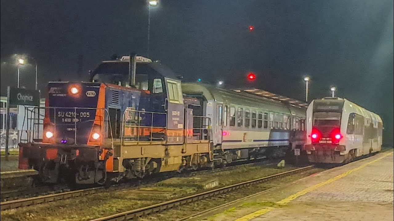 Odjazd SU4210 - 005 z pierwszym kursem pociągu TLK 58112 Krajna do Gorzowa Wielkopolskiego