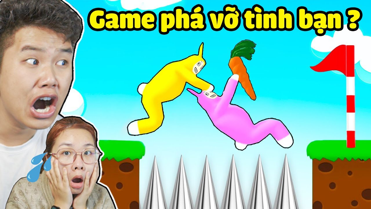 bqThanh Troll Ốc Phát Điên Khi Chơi Game Thử Thách Cặp Đôi Ăn Ý Trong SUPER BUNNY MAN