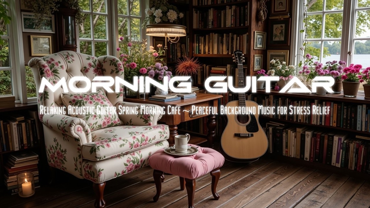 Relaxing Acoustic Guitar Spring Morning Cafe ~ Peaceful Background Music for Stress Relief