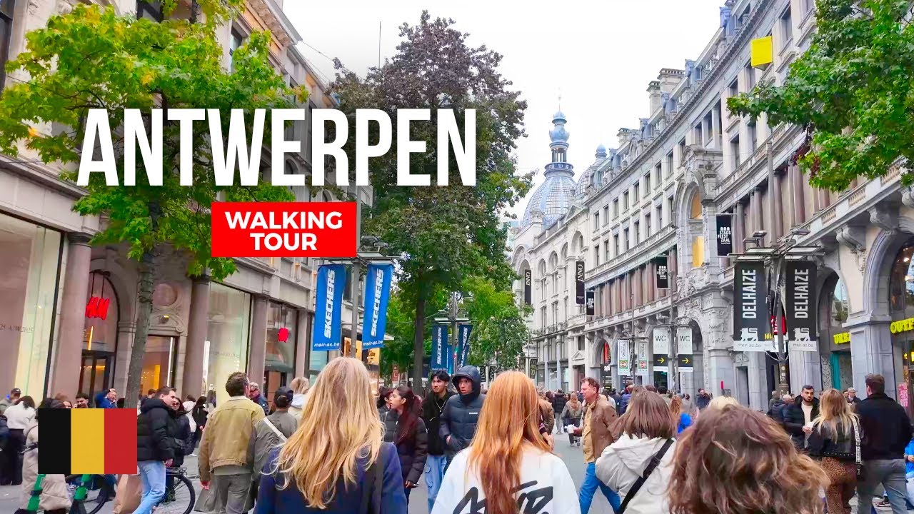 🇧🇪 Beautiful Sunday Walk in Antwerp (Antwerpen) | 4K Walking Tour (October 5, 2025)