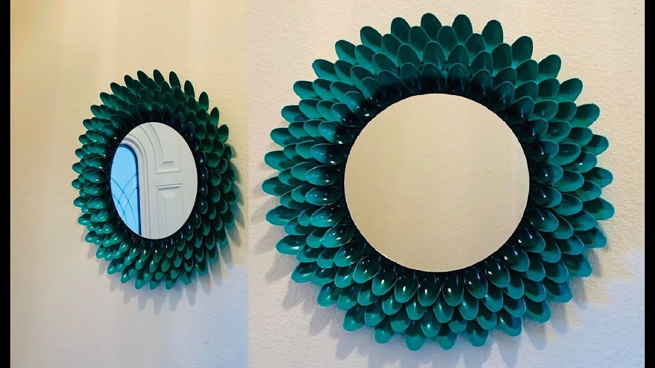 DIY: Mirror Wall Hanging Decoration with Plastic Spoons {MadeByFate} #338