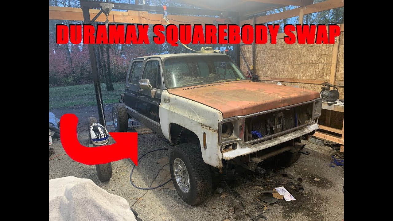 DURAMAX SWAPPED SQUAREBODY PT. 2 - TEST FITTING BODY ONTO THE FRAME