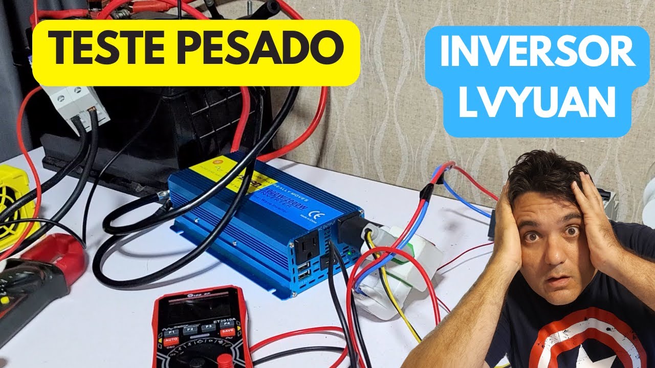 Teste Pesado Inversor Lvyuan 2000watts de Pico e 1000Watts Nominal, Ventoinha Inteligente!