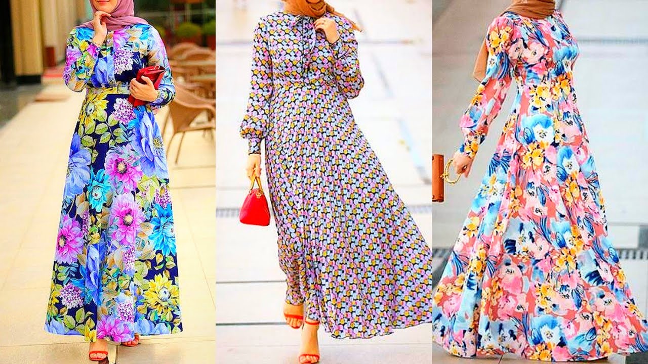 Modest Floral dresses/printed abaya dresses/muslim dresses maxi dresses print long dresses