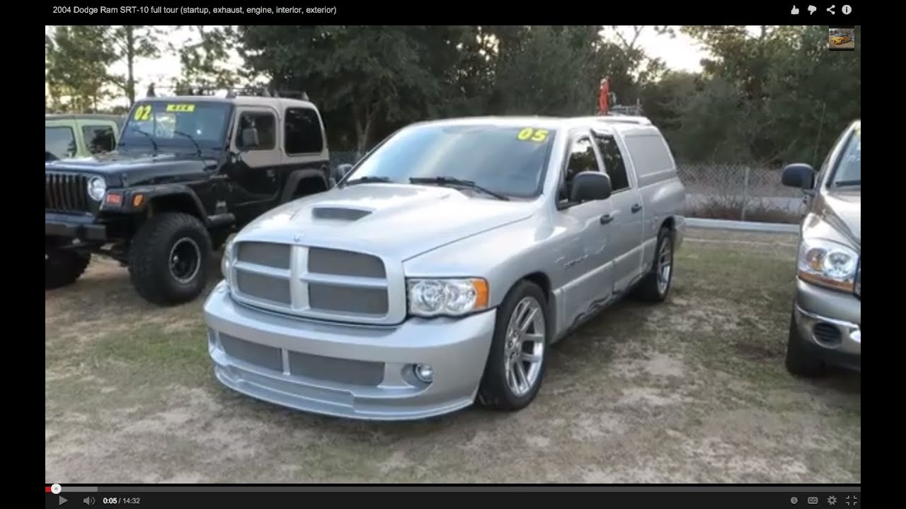 Dodge Ram SRT-10 2005 года, полный обзор (запуск, выхлопная система, двигатель, интерьер, экстерьер)