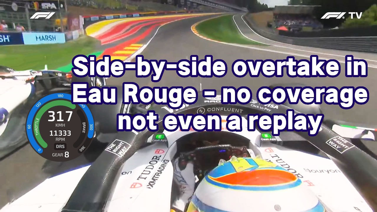The best overtake in Belgium was ignored on live broadcast