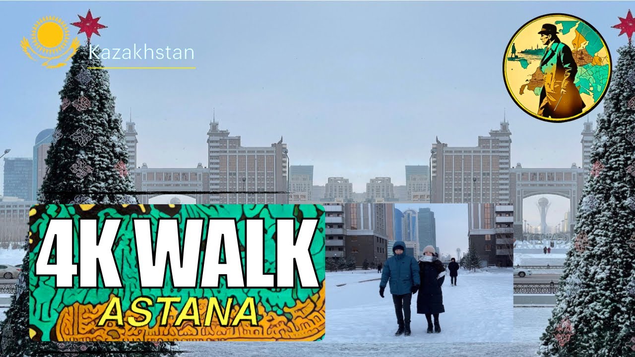 [4K] Walk in the Frozen Capital City of Astana, The Second Coldest Capital City in the World!