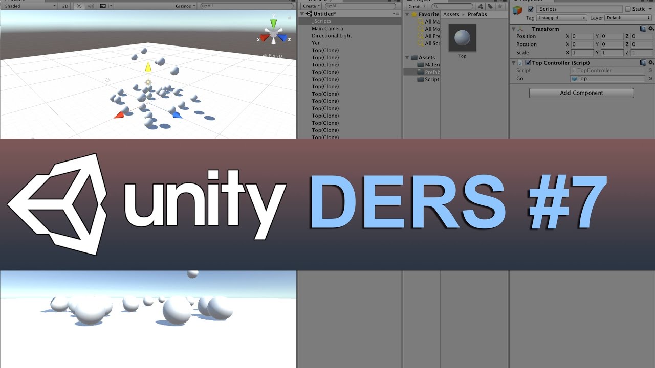 Unity 7.Ders - Prefabs ve Instantiate komutu.